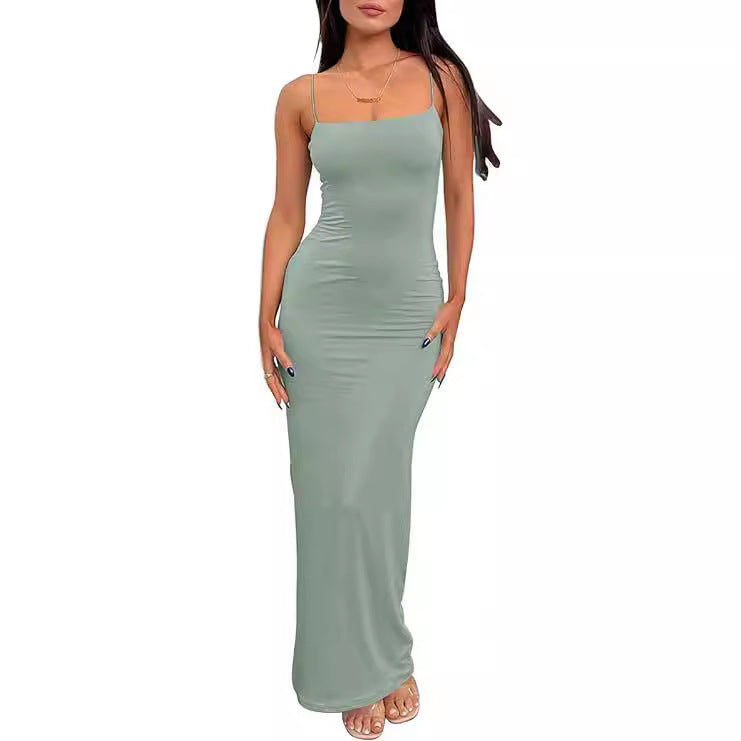 Backless Slim Fit Sheath Luxury Dress